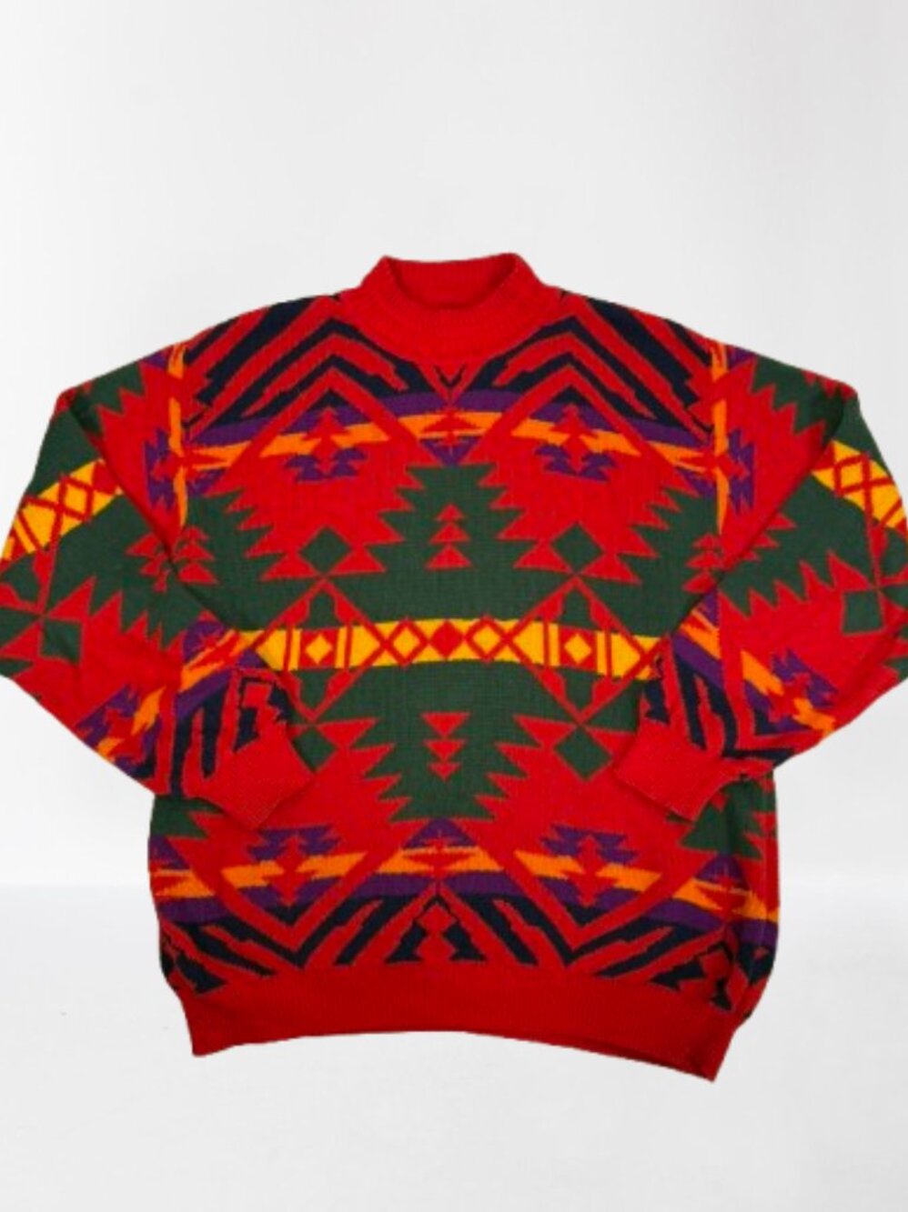 United Colors Of Benetton Multicolor Geometric Crewneck Sweater